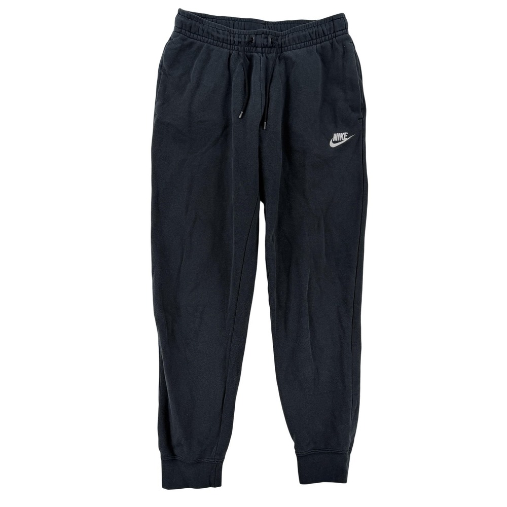 Nike Jogger Pants‎ Womens Small Black Fleece Tapered Elastic Waist Pockets Gym